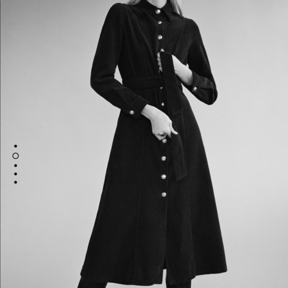 Zara green corduroy dress bloggers favorite - Picture 3 of 7